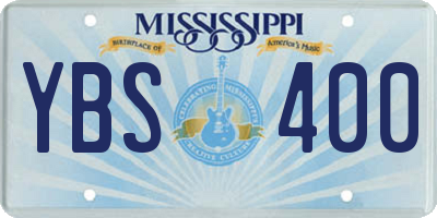 MS license plate YBS400