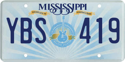 MS license plate YBS419