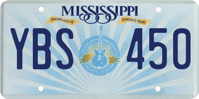 MS license plate YBS450