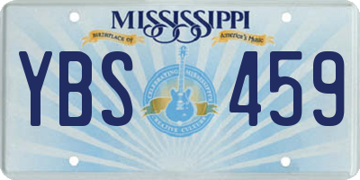 MS license plate YBS459