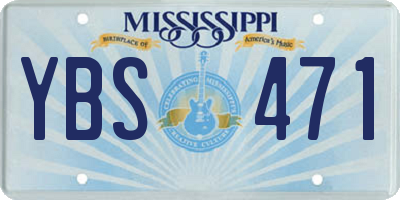 MS license plate YBS471