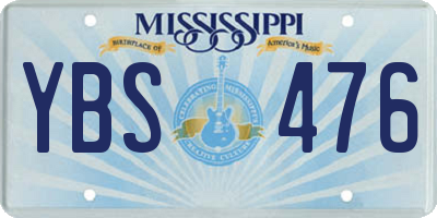 MS license plate YBS476