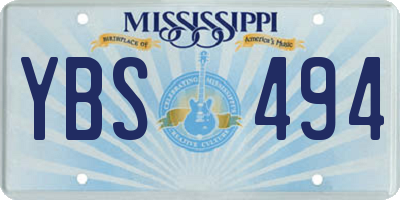 MS license plate YBS494