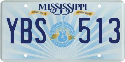 MS license plate YBS513