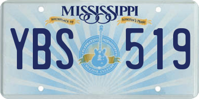 MS license plate YBS519