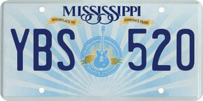 MS license plate YBS520