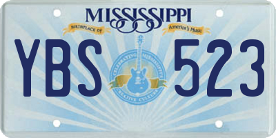 MS license plate YBS523