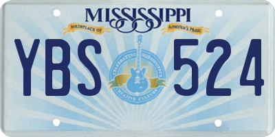MS license plate YBS524