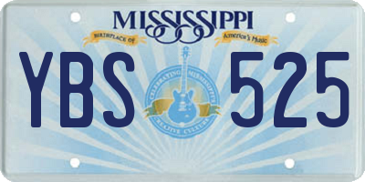 MS license plate YBS525