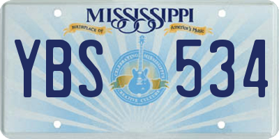 MS license plate YBS534