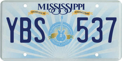 MS license plate YBS537