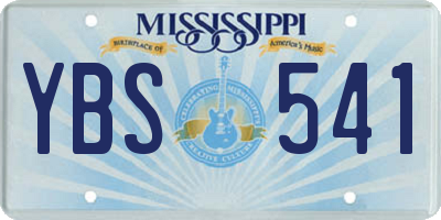 MS license plate YBS541