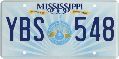 MS license plate YBS548