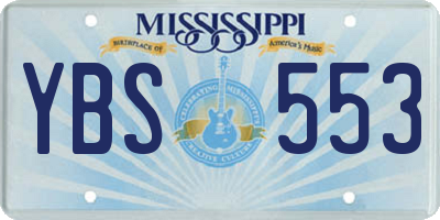MS license plate YBS553
