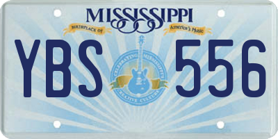 MS license plate YBS556