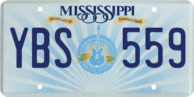 MS license plate YBS559