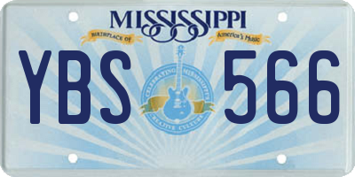 MS license plate YBS566