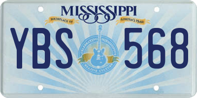 MS license plate YBS568