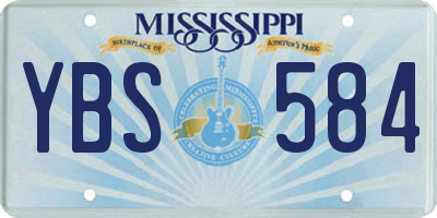 MS license plate YBS584