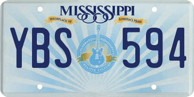 MS license plate YBS594