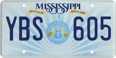 MS license plate YBS605