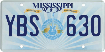 MS license plate YBS630
