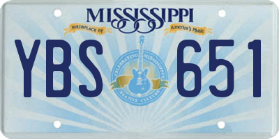 MS license plate YBS651