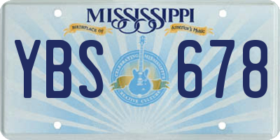 MS license plate YBS678