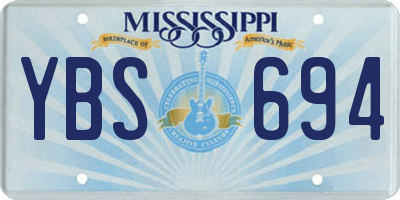 MS license plate YBS694