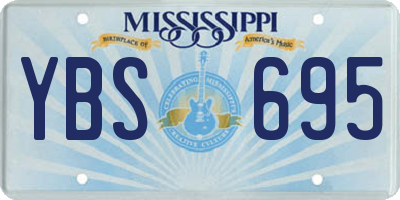 MS license plate YBS695