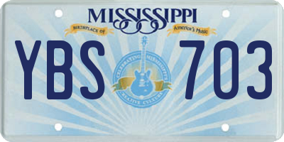 MS license plate YBS703