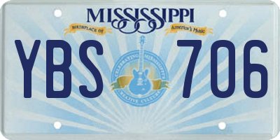MS license plate YBS706