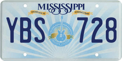 MS license plate YBS728