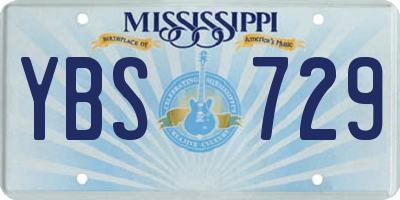 MS license plate YBS729