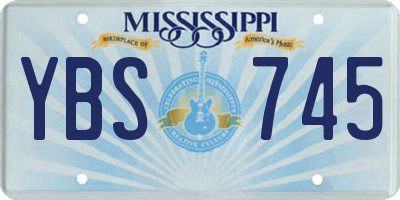 MS license plate YBS745
