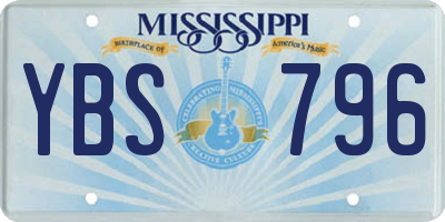 MS license plate YBS796