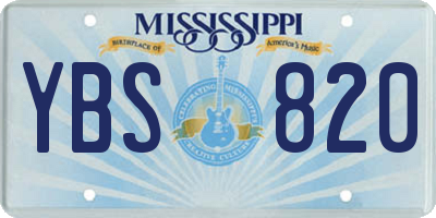 MS license plate YBS820