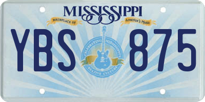 MS license plate YBS875