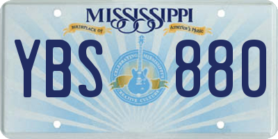 MS license plate YBS880