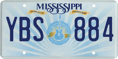 MS license plate YBS884