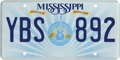 MS license plate YBS892