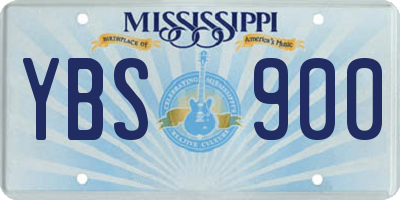 MS license plate YBS900