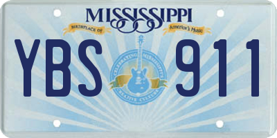 MS license plate YBS911