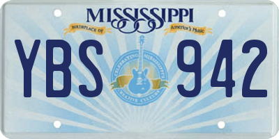 MS license plate YBS942