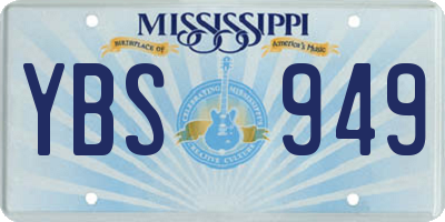 MS license plate YBS949