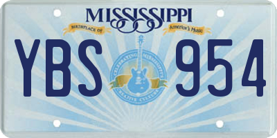 MS license plate YBS954