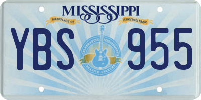 MS license plate YBS955