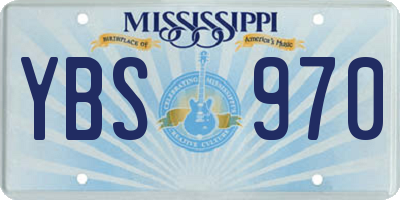 MS license plate YBS970