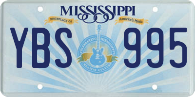 MS license plate YBS995