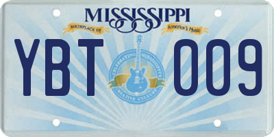 MS license plate YBT009
